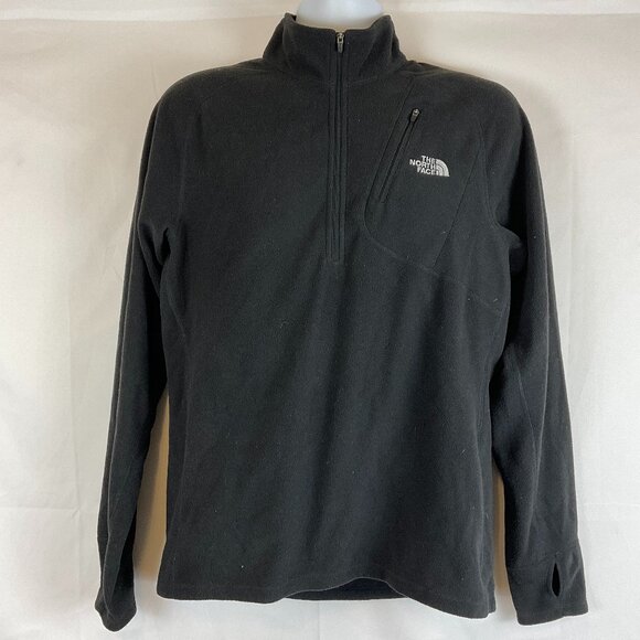 The North Face Fleece Pullover Men's M Black Long Sleeve Quarter Zip